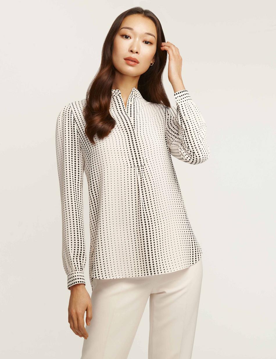 Hauts Anne Klein Florentine Dot Print Poet Blouse   | PXQ-6097172